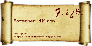 Forstner Áron névjegykártya