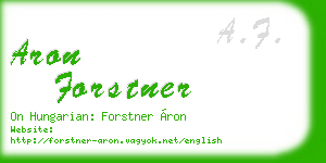 aron forstner business card